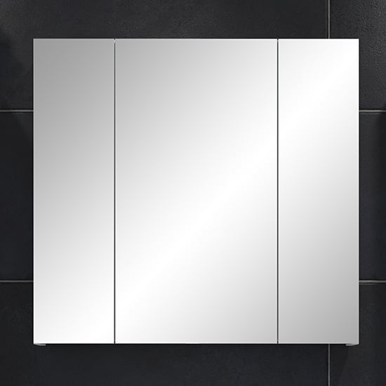 Disuq High Gloss Mirrored Bathroom Cabinet In White_1