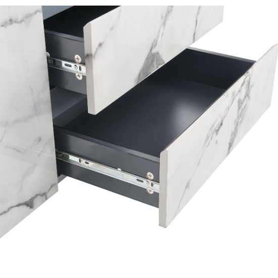 Diva Marble Effect Gloss Sideboard And 1 Door 3 Drawer In Grey_7