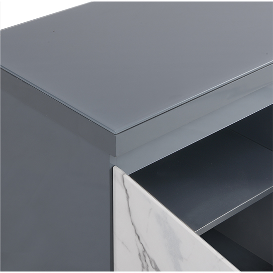 Diva Marble Effect Gloss Sideboard And 1 Door 3 Drawer In Grey_8