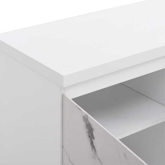 Diva Marble Effect Gloss Sideboard And 1 Door 3 Drawer In White_10