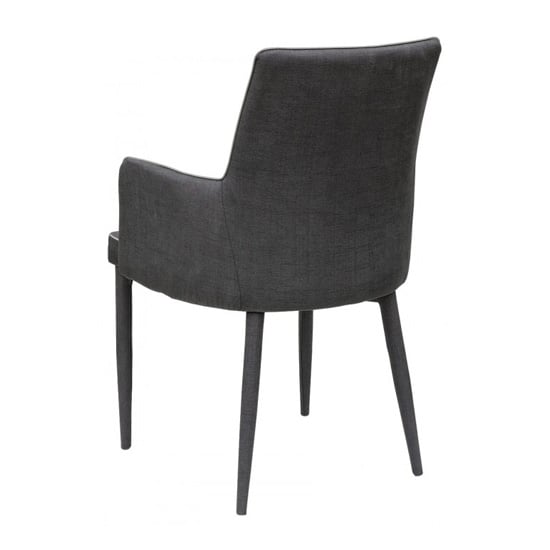 Divina Fabric Upholstered Carver Dining Chair In Black_2