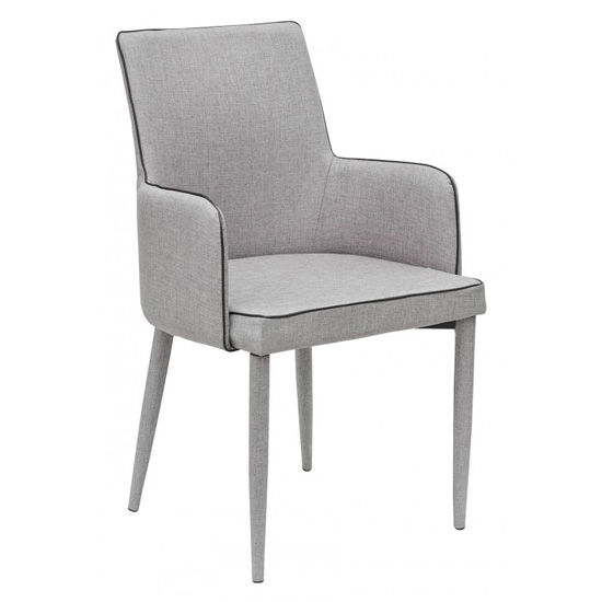 Read more about Divina fabric upholstered carver dining chair in grey