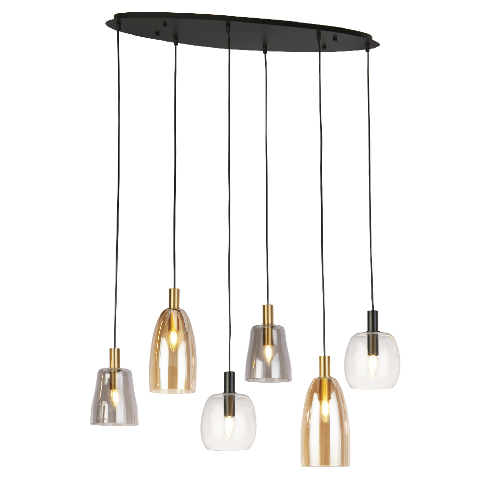Read more about Divine 6 light multi drop pendant light in black