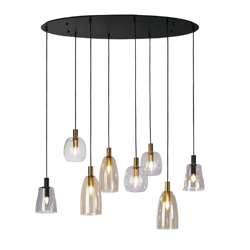 Read more about Divine 8 light multi drop pendant light in black