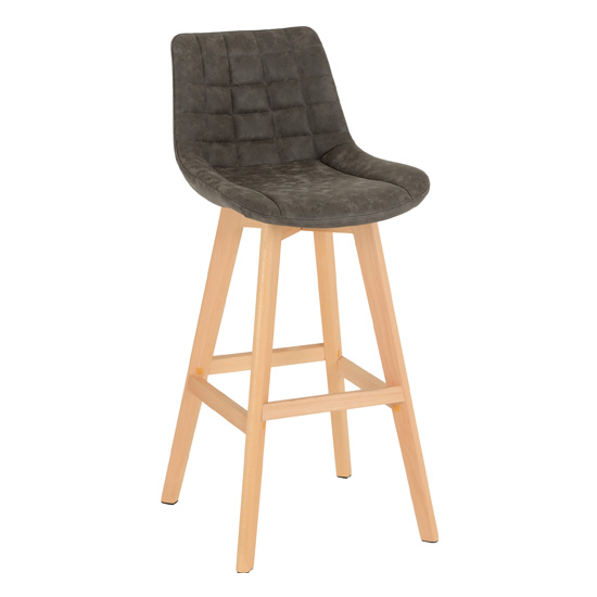 Baylis Grey Faux Leather Bar Stools In Pair_2
