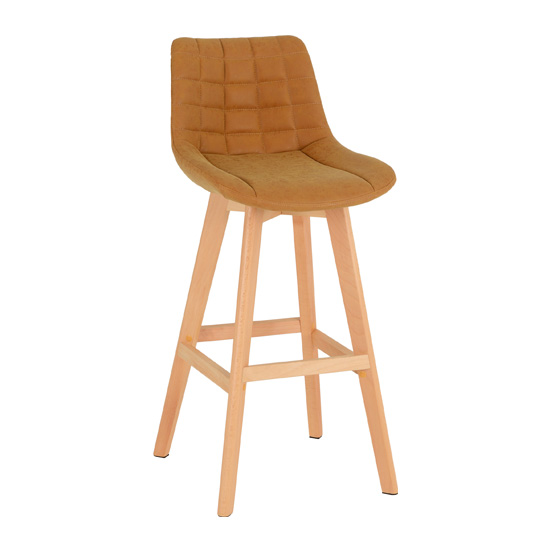 Baylis Mustard Faux Leather Bar Stools In Pair_2