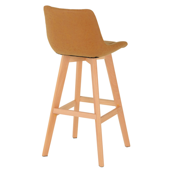 Baylis Mustard Faux Leather Bar Stools In Pair_3