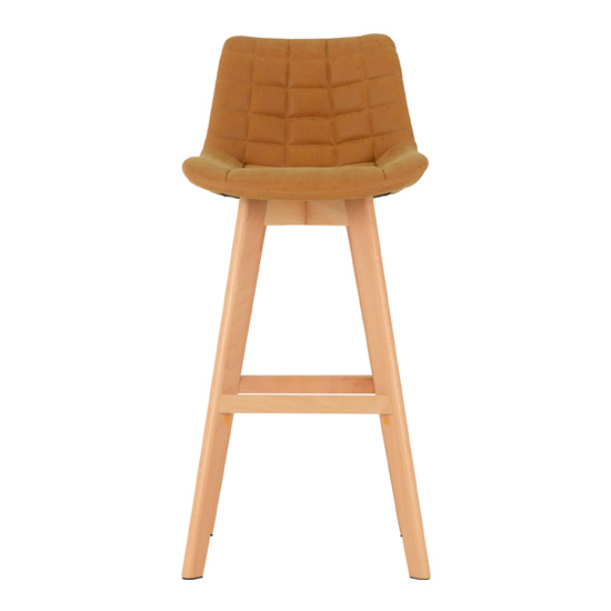Baylis Mustard Faux Leather Bar Stools In Pair_4