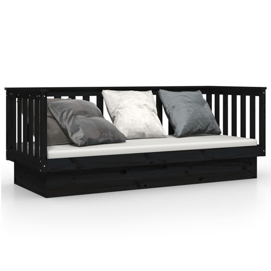Diza Pinewood Single Day Bed In Black