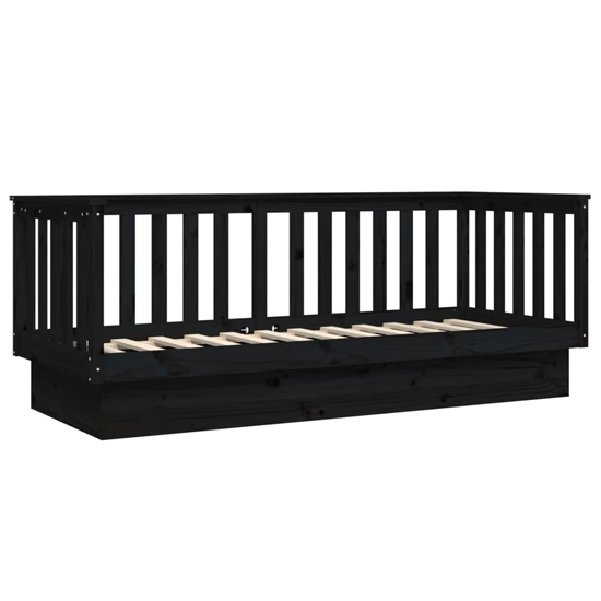 Diza Pinewood Single Day Bed In Black
