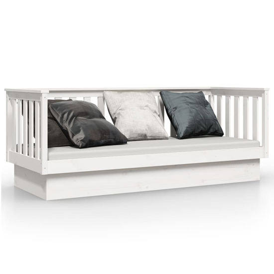 Diza Pinewood Single Day Bed In White Furniture in Fashion
