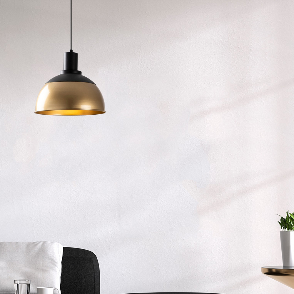 Dodo Metal Ceiling Pendant Light in Black and Vintage