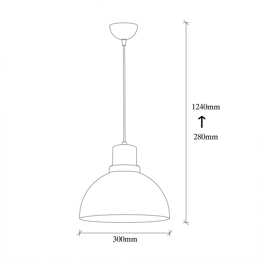 Dodo Round Metal Ceiling Pendant Light in Black
