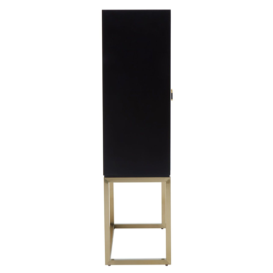 Dodoma Wooden Console Table With 2 Doors in Gold Metal Frame