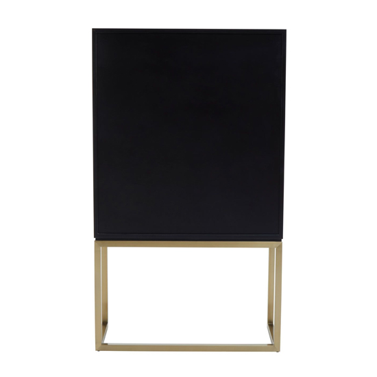 Dodoma Wooden Console Table With 2 Doors in Gold Metal Frame
