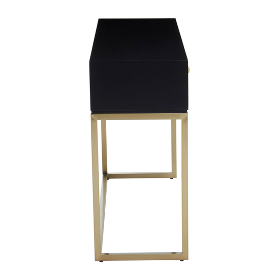 Dodoma Wooden Console Table With 2 Drawers in Gold Metal Frame