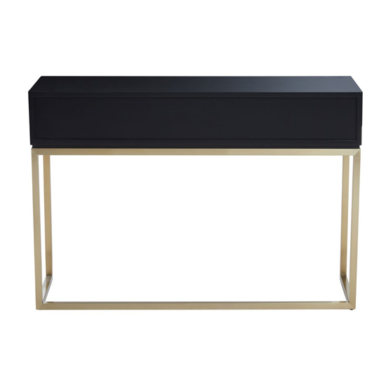 Dodoma Wooden Console Table With 2 Drawers in Gold Metal Frame