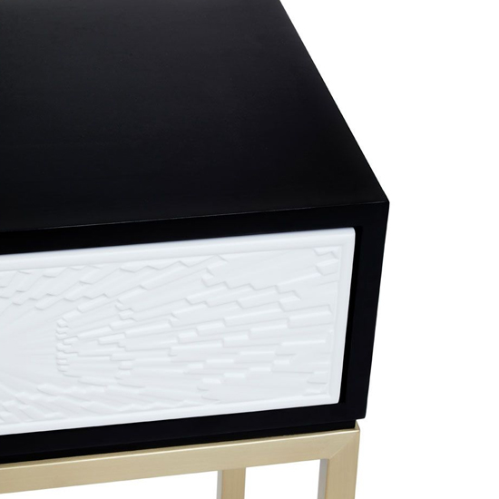 Dodoma Wooden Console Table With 2 Drawers in Gold Metal Frame