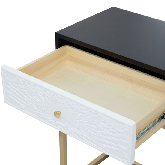 Dodoma Wooden Console Table With 2 Drawers in Gold Metal Frame