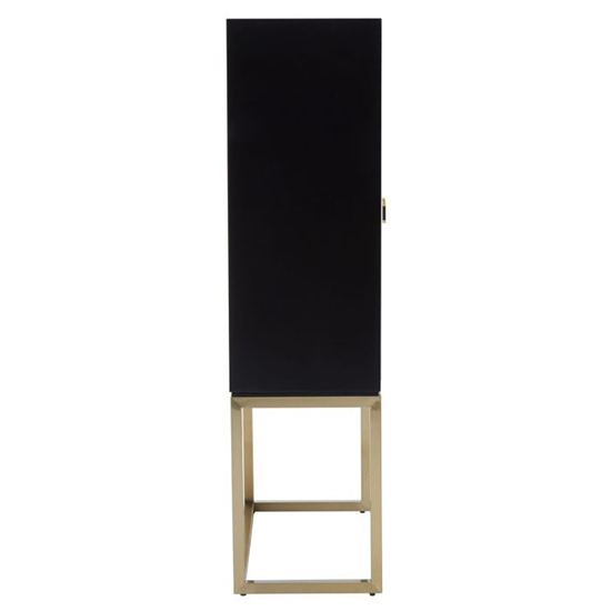 Dodoma Wooden Storage Cabinet With Gold Base In Black And White_4