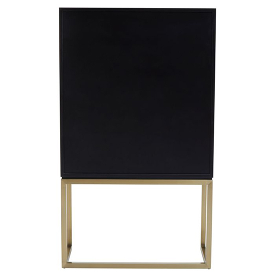 Dodoma Wooden Storage Cabinet With Gold Base In Black And White_5