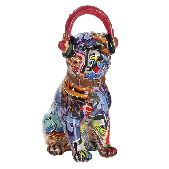 Dog Music Pop Art Poly Design Sculpture In Multicolor