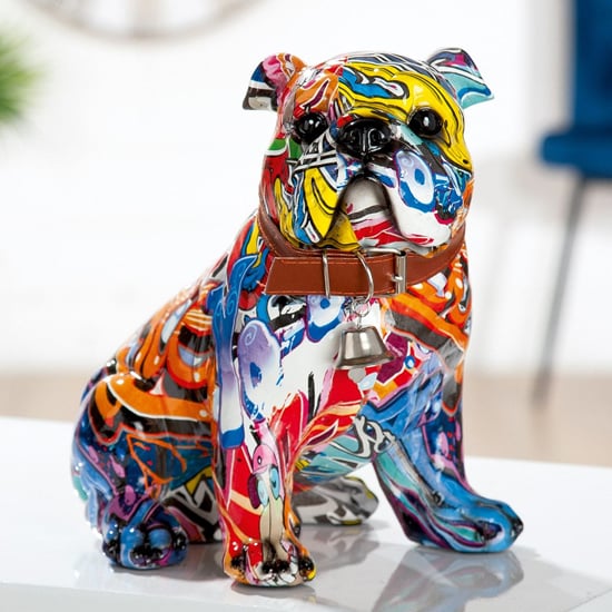 Photo of Dog pop art poly design sculpture in multicolor