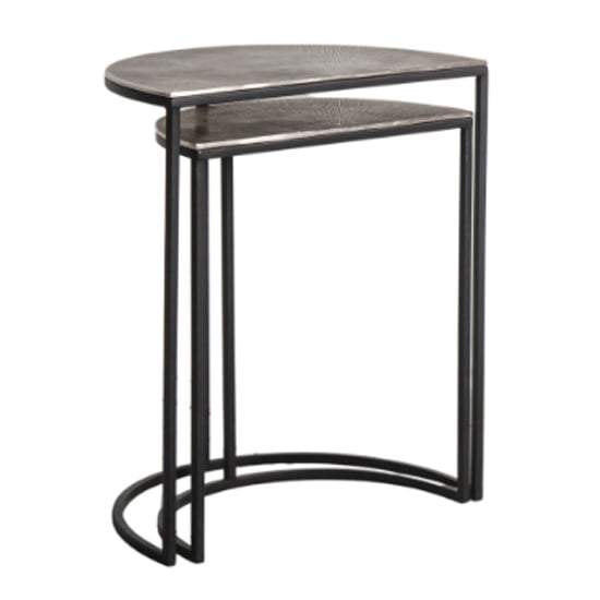 Dolfin Aluminium Set Of 2 Side Tables In Black And Silver_2