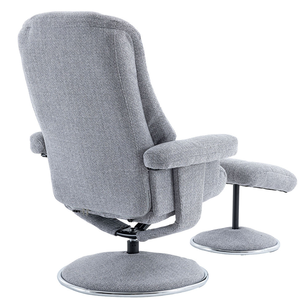 Dollis Fabric Recliner Chair With Stool In Dove