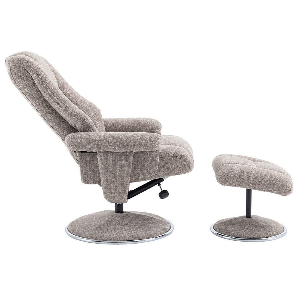 Dollis Fabric Recliner Chair With Stool In Oat