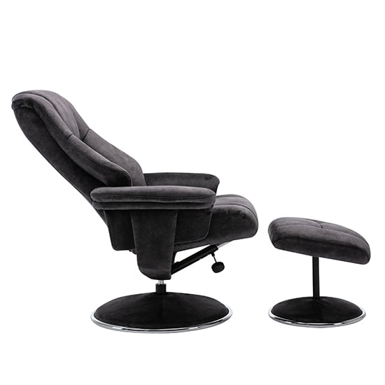 Dollis Fabric Swivel Recliner Chair And Footstool In Liquorice_5