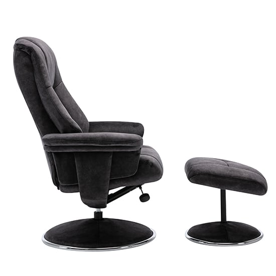 Dollis Fabric Swivel Recliner Chair And Footstool In Liquorice_6