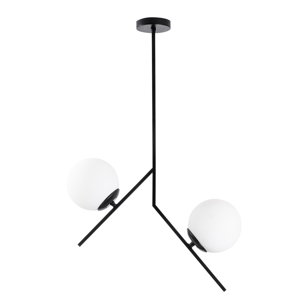 Dolunay 2 Light Metal Ceiling Pendant Light in Black
