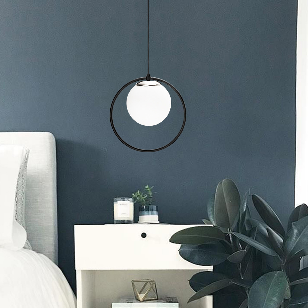 Dolunay Metal Ceiling Pendant Light in Black and White
