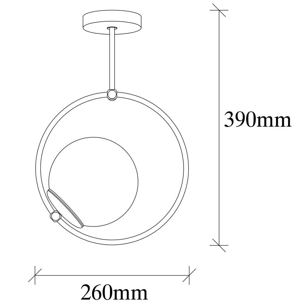 Dolunay Round Metal Ceiling Pendant Light in Black and White