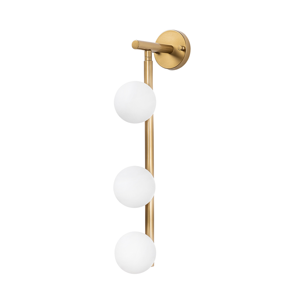 Domino 3 Light Metal Wall Light in Gold