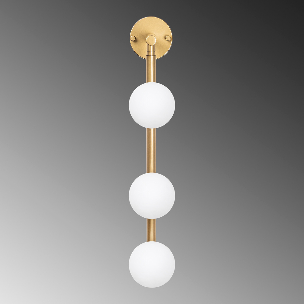 Domino 3 Light Metal Wall Light in Gold