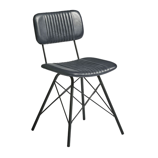 Donna Vintage Grey Genuine Leather Dining Chairs In Pair_2