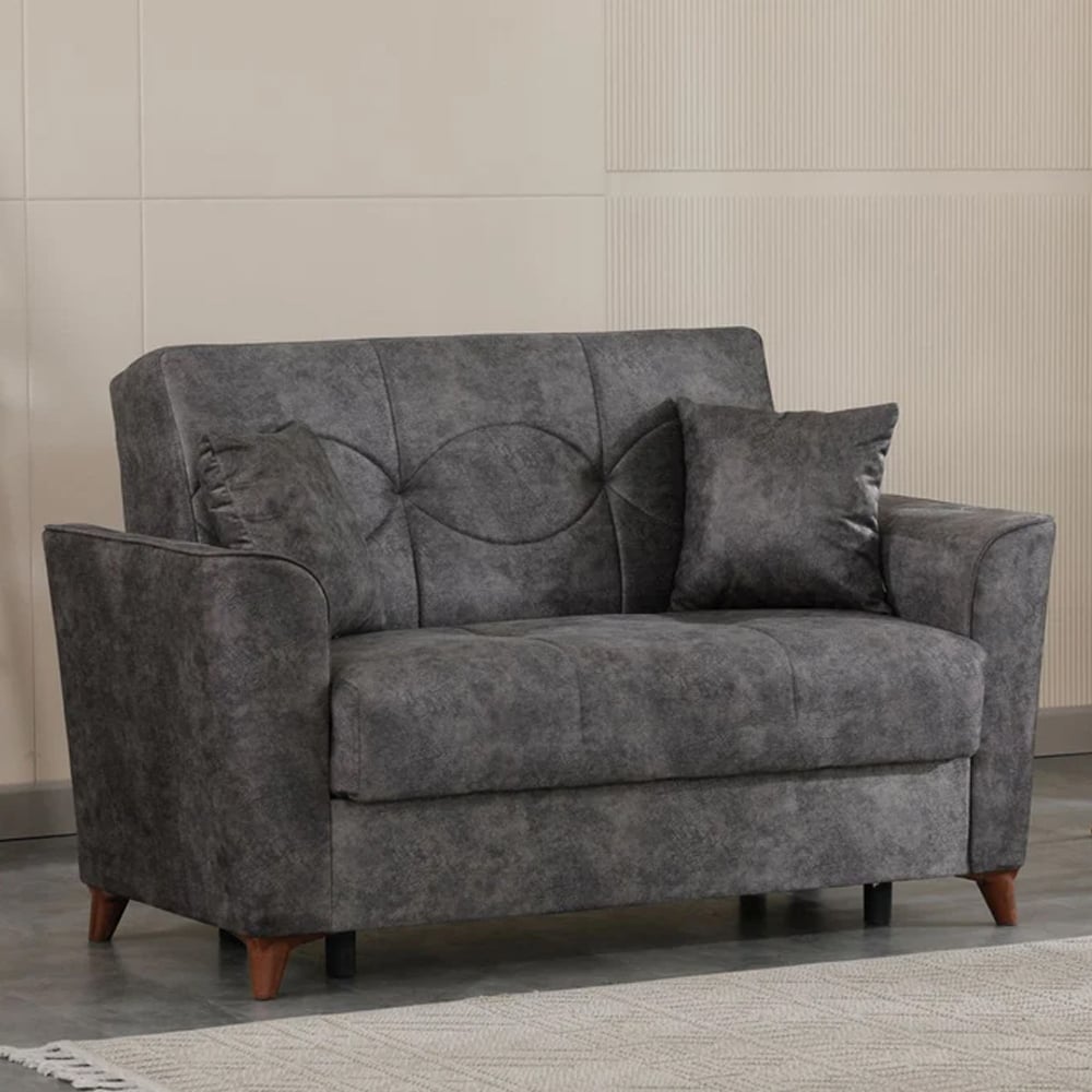 Read more about Donnie leather 2 seater sofa bed in grey