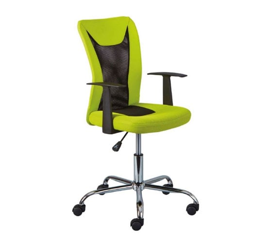 Product photograph of Donny Polyther Office Chair In Green With Arms from Furniture in Fashion