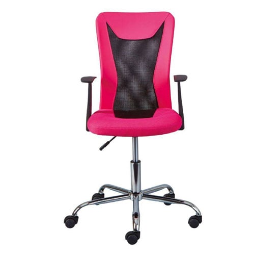 Donny Polyther Office Chair In Pink With Arms_2