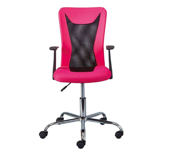 Donny Polyther Office Chair In Pink With Arms_2