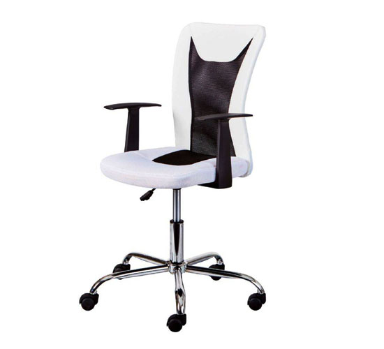 Product photograph of Donny Polyther Office Chair In White With Arms from Furniture in Fashion