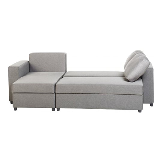 Dexter Fabric Corner Sofa Bed In Light Grey With Plastic Feet