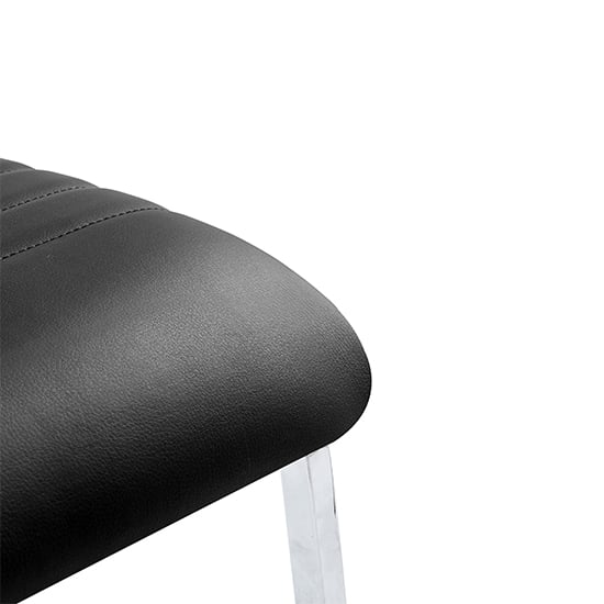 Dora Faux Leather Dining Chair In Black With Chrome Legs_4