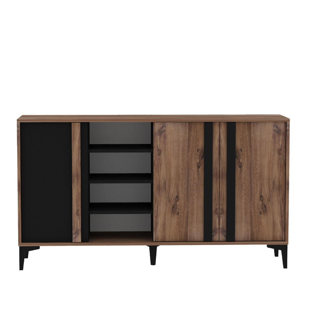 Dora Wooden Sideboard with 3 Doors in Atlantic and Anthracite