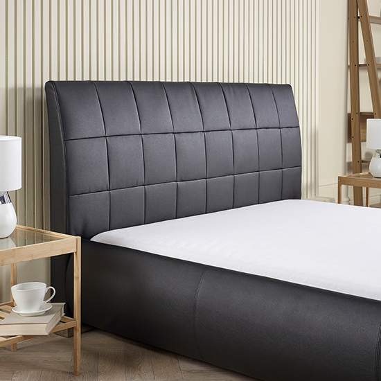 Dorado Faux Leather Double Bed In Black Furniture in Fashion