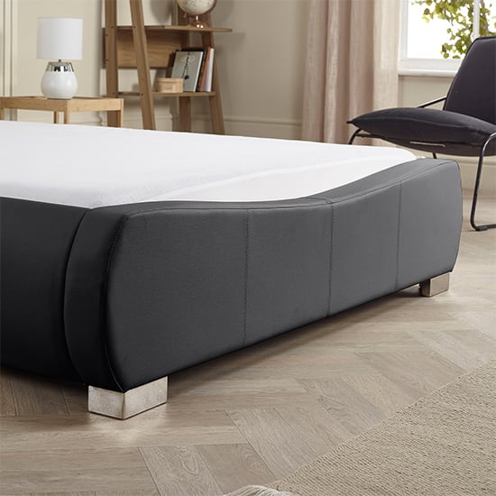 Dorado Faux Leather King Size Bed In Black_4