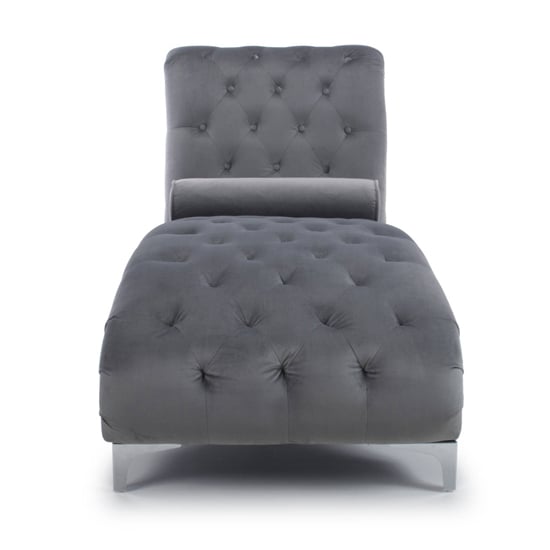 Daegu Brushed Velvet Lounge Chaise Chair In Grey_5