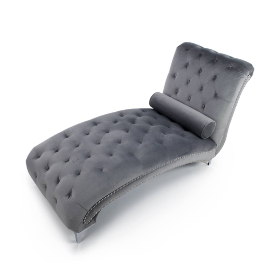 Daegu Brushed Velvet Lounge Chaise Chair In Grey_6